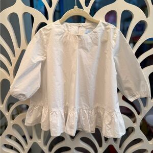 Lanvin Kids White Peplum Blouse
